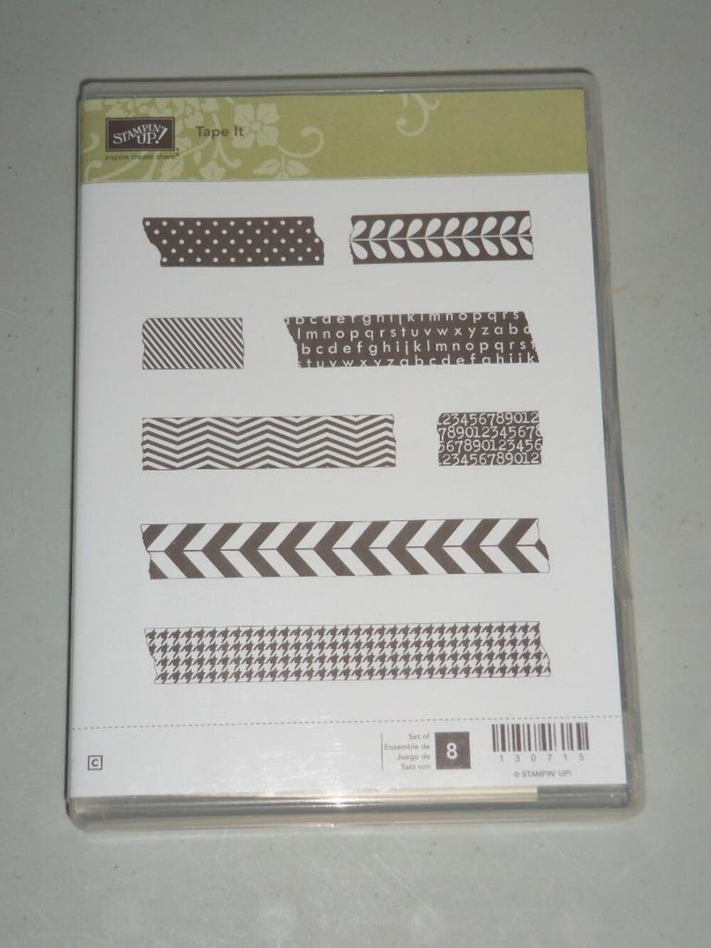 Stampin Up Tape It 8 Washi Tape Style Unmounted Stamps Retired -051820